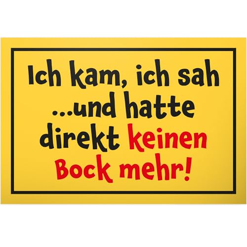 DankeDir! Kein Bock mehr - 30 x 20 cm Schild - Kollegen Freunde Partydeko Deko Geschenk Geschenkidee Party - lustiger Spruch Geburtstagsgeschenk Türschild Wanddeko Spruchschild Karte von DankeDir!