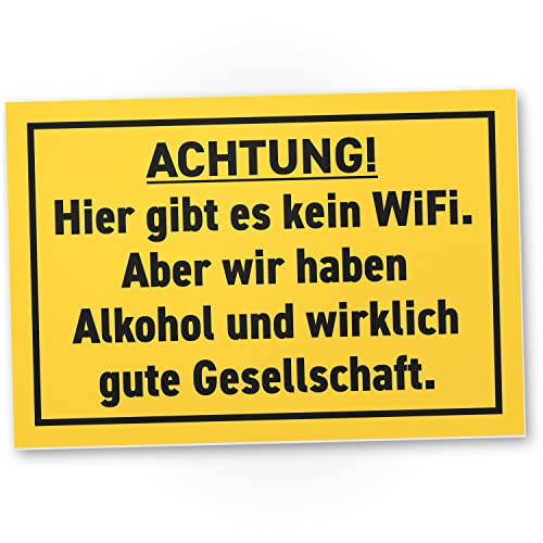 DankeDir! Kein WiFi/Kein WLAN - 30 x 20 cm Schild - Geburtstagsgeschenk Wanddeko Türschild lustiger Spruch Spruchschild - Kollegen Freunde Deko Geschenk Party Geschenkidee Partydeko von DankeDir!