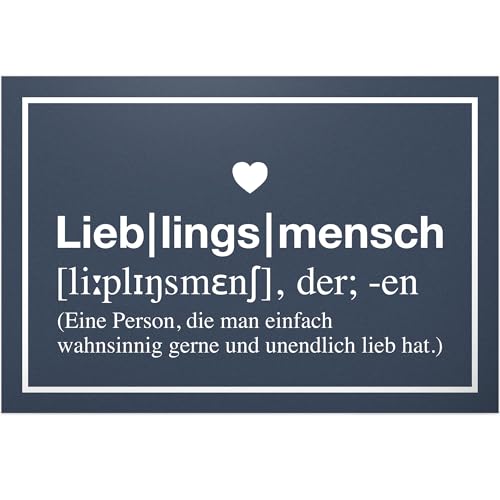 DankeDir! Lieblingsmensch Definition - Schild Türschild Süße Geschenkidee Geburtstagsgeschenk beste Freundin Kleines persönliches Geschenk Lieblingsmenschen Deko - Wanddeko von DankeDir!