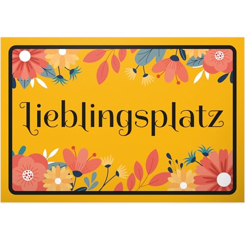 DankeDir! Lieblingsplatz - Schild 30 x 20 cm - Spruchschild Geburtstagsgeschenk lustiger Spruch Wanddeko Karte Türschild - Geschenk Geschenkidee Party Deko Partydeko Kollegen Freunde von DankeDir!