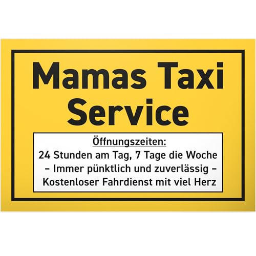 DankeDir! Mamas Taxi Service - Schild 30 x 20 cm - Muttertagsgeschenk Karte Glückwunschkarte Geschenkidee Geburtstag - Geschenk Mutter Muttertag Geburtstagsgeschenk von DankeDir!