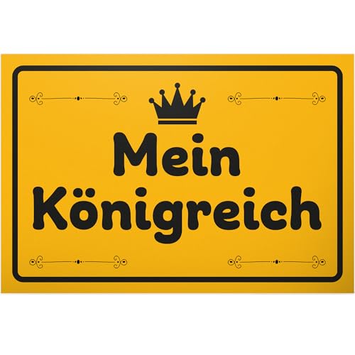 DankeDir! Mein Königreich - Schild Kunststoff 30 x 20 cm - Geschenk Party Geschenkidee Deko Kollegen Freunde Partydeko - Spruchschild Türschild Büro Geburtstagsgeschenk lustiger Spruch Wanddeko von DankeDir!