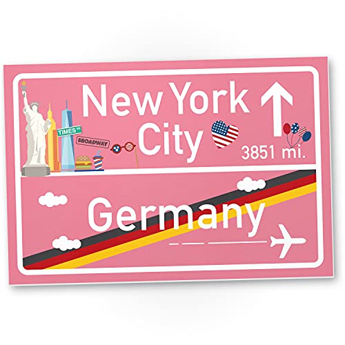 DankeDir! New York City Schild rosa Geschenk für sie - Amerika Reise süße Deko NYC Fans Wanddeko Türschild Mädchen Wohnung Geschenkidee Geburtstagsgeschenk beste Freundin Party Deko von DankeDir!