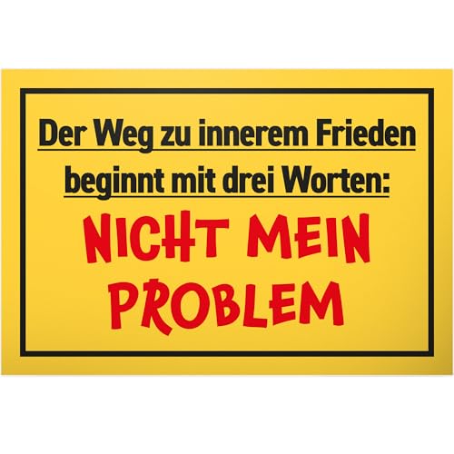 DankeDir! Nicht mein Problem - 30 x 20 cm Schild - Partydeko Party Kollegen Freunde Deko Geschenk Geschenkidee - Wanddeko Türschild Geburtstagsgeschenk Karte Spruchschild lustiger Spruch von DankeDir!