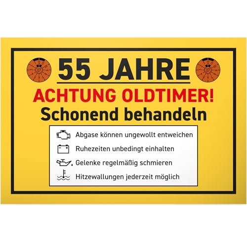 DankeDir! Oldtimer 55 Jahre schonend behandeln - 30 x 20 cm Schild - Geburtstagskarte Geschenkidee Geburtstagsdeko Partydeko - Geburtstagsgeschenk Geschenk 55. Geburtstag 55er Männer Freund von DankeDir!