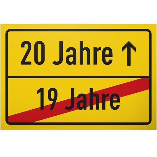 DankeDir! Ortsschild 20 Jahre - Schild 30 x 20 cm - Partydeko Geschenkidee Geburtstagsdeko Geburtstagskarte - Geschenk Geburtstagsgeschenk 20er Männer & Frauen 20. Geburtstag von DankeDir!