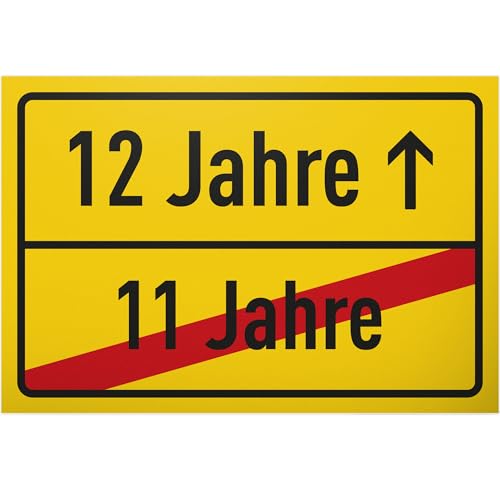 DankeDir! Ortsschild Ortstafel - Schild - Geburtstagsdeko Zwölfter Geschenkidee Partydeko - Geburtstagsgeschenk 12. Geburtstag Jungen & Mädchen 12er Geschenk Kinder 12 Jahre von DankeDir!