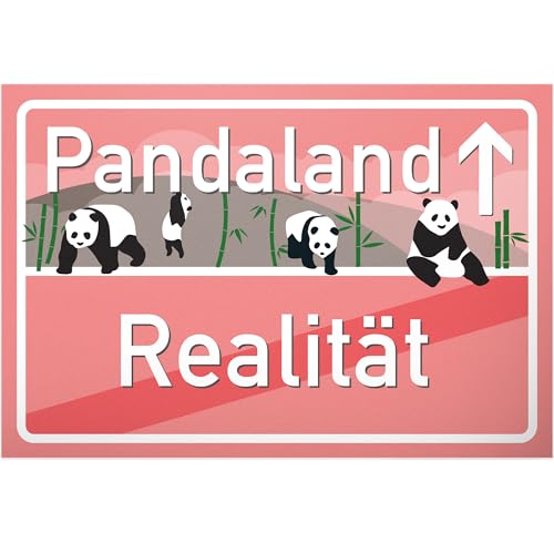 DankeDir! Pandaland - Panda Schild kleines Geschenk für sie - süße Deko Wanddeko Mädchen Wohnung Zimmer Geschenkidee Geburtstagsgeschenk Beste Freundin Party Deko von DankeDir!