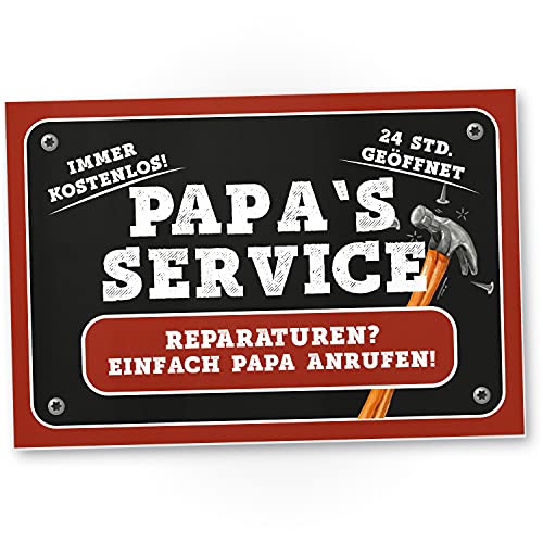 DankeDir! Papa's Service - Schild Türschild Papas Werkstatt 30 x 20 cm Geschenkidee Geburtstagsgeschenk Vater Geschenk Papa Wanddeko Werkstatt Garage Deko Haus von DankeDir!