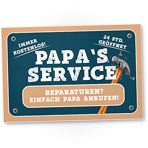 DankeDir! Papa's Service - Schild Türschild Papas Werkstatt Geschenkidee Geburtstagsgeschenk Vater Geschenk Papa Wanddeko Werkstatt Garage Deko das Haus von DankeDir!