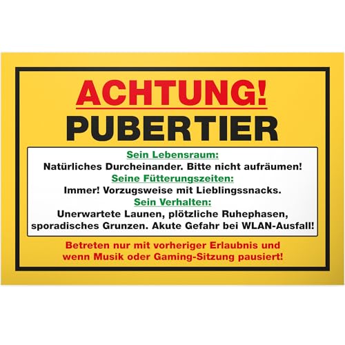 DankeDir! Pubertier - Kunststoff Schild 30 x 20 cm - Geschenkidee Teenager Spruch Zimmer Türschild Jungen & Mädchen Jugendzimmer - Dekoration Deko Geschenk Idee Jugendliche Tür Deko Geburtstag DankeDir! Pubertier - Kunststoff Schild 30 x 20 cm - Geschenkidee Teenager Spruch Zimmer Türschild Jungen & Mädchen Jugendzimmer - Dekoration Deko Geschenk Idee Jugendliche Tür Deko Geburtstag von DankeDir!