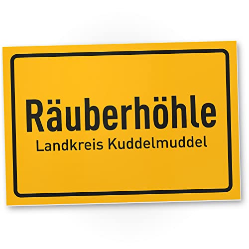 DankeDir! Räuberhöhle - Schild 30 x 20 cm - Geburtstagsgeschenk lustiger Spruch Karte Spruchschild Wanddeko Türschild - Kollegen Freunde Geschenkidee Partydeko Party Geschenk Deko von DankeDir!