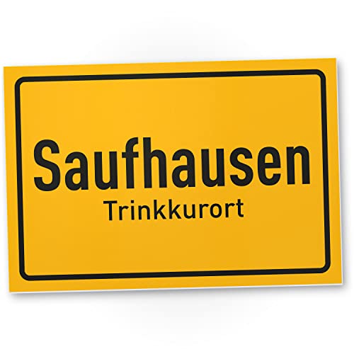 DankeDir! Saufhausen Trinkkurort - 30 x 20 cm Schild - Requiste Alkohol Photo Booth Party Geschenk JGA - Geschenkidee Geburtstagsgeschenk lustiger Spruch Partydeko Geburtstagsdeko von DankeDir!