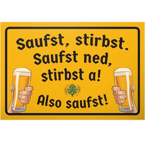 DankeDir! Saufst Stirbst - Schild Kunststoff 30 x 20 cm - Alkohol Party Photo Booth Requiste Geschenk JGA - Geschenkidee Geburtstagsgeschenk lustiger Spruch Geburtstagsdeko Partydeko DankeDir! Saufst Stirbst - Schild Kunststoff 30 x 20 cm - Alkohol Party Photo Booth Requiste Geschenk JGA - Geschenkidee Geburtstagsgeschenk lustiger Spruch Geburtstagsdeko Partydeko von DankeDir!