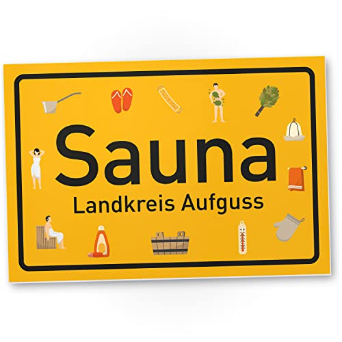 DankeDir! Sauna Landkreis Aufguss - Schild 30 x 20 cm - Kollegen Freunde Party Geschenkidee Geschenk Partydeko Deko - Geburtstagsgeschenk Spruchschild lustiger Spruch Türschild von DankeDir!