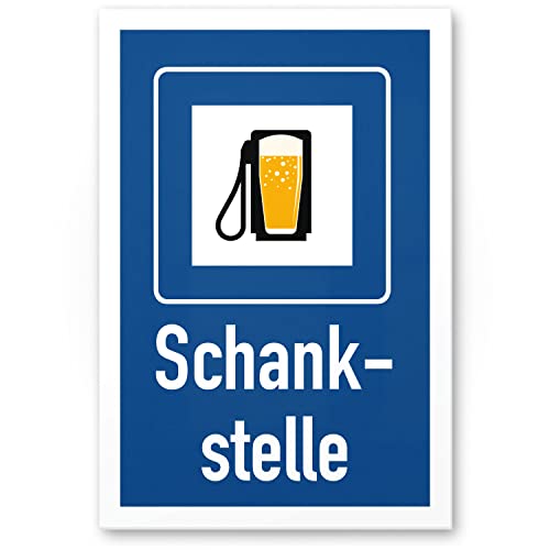 DankeDir! Schankstelle (Zapfsäule) - Schild 30 x 20 cm - Photo Booth Alkohol Requiste Party Geschenk JGA - Geschenkidee Geburtstagsgeschenk Partydeko Geburtstagsdeko lustiger Spruch von DankeDir!