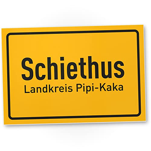 DankeDir! Schiethus Ortsschild Ortstafel - 30 x 20 cm Schild - lustig WC Schild zum aufhängen Kloschild Toilettenschild Toilette Klo Schild - Türschild Gäste WC Deko Gästetoilette witzig von DankeDir!