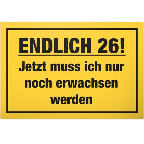 DankeDir! Sechsundzwanzig - Schild 30 x 20 cm - Männer & Frauen 26. Geburtstag 26er 26 Jahre Geschenk Geburtstagsgeschenk - Geburtstagsdeko Geschenkidee Partydeko Geburtstagskarte von DankeDir!