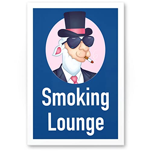 DankeDir! Smoking Lounge - 30 x 20 cm Schild - Spruchschild Geburtstagsgeschenk lustiger Spruch Raucher Türschild Raucherbereich - Partydeko Party Kollegen Freunde Geschenkidee Geschenk von DankeDir!