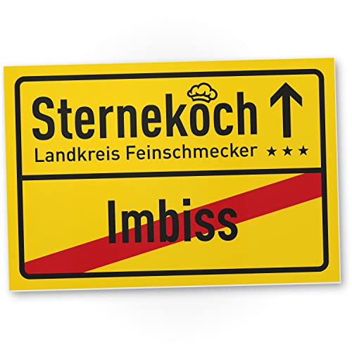 DankeDir! Sternekoch Ortsschild Feinschmecker - Schild - Geburtstagsdeko Geburtstagskarte Geschenkidee - Geburtstag Geburtstagsgeschenk Freund Männer Geschenk - Koch Hobbykoch von DankeDir!