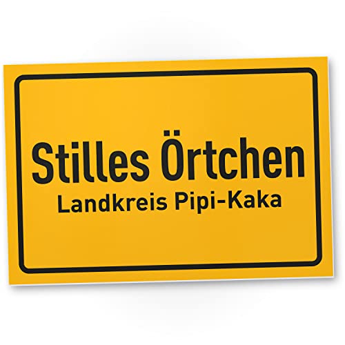 DankeDir! Stilles Örtchen - Schild 30 x 20 cm - Türschild Herren Wand Gäste WC witzig Deko Gästetoilette - Toilettenschild Kloschild Toilette WC Schild zum aufhängen lustig Klo Schild von DankeDir!