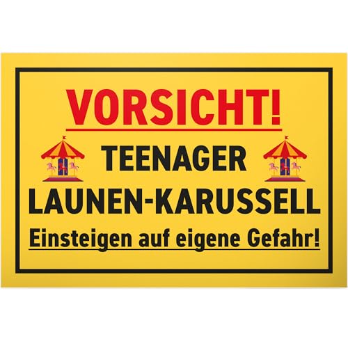 DankeDir! Teeenager Launen - 30 x 20 cm Schild - Jugendliche Dekoration Geburtstag Zimmer Deko Tür Deko Geschenk Idee - Spruch Türschild Jungen & Mädchen Zimmer Teenager Geschenkidee von DankeDir!