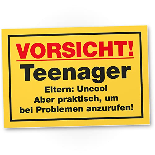 DankeDir! Teenager Eltern Uncool - 30 x 20 cm Schild - Geschenkidee Türschild Zimmer lustig - Jungen & Mädchen Spruch - Deko Geschenk Idee Geburtstag Dekoration Tür Deko Jugendliche von DankeDir!