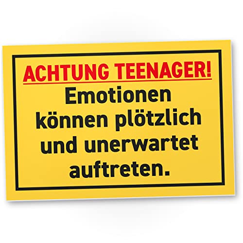 DankeDir! Teenager Emotionen - Schild 30 x 20 cm - Jungen & Mädchen Teenager Türschild Geschenkidee Zimmer Spruch - Zimmer Deko Dekoration Geschenk Idee Tür Deko Geburtstag Jugendliche von DankeDir!