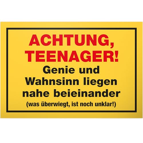 DankeDir! Teenager - Kunststoff Schild 30 x 20 cm - Geschenkidee Teenie Spruch Zimmer Türschild Jungen & Mädchen Jugendzimmer - Dekoration Deko Geschenk Idee Jugendliche Tür Deko Geburtstag von DankeDir!