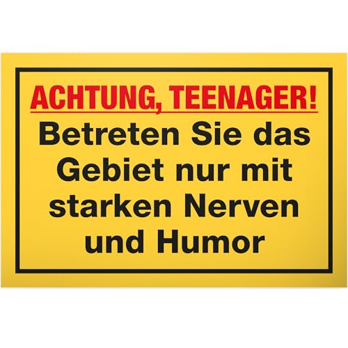 DankeDir! Teenager Nerven & Humor - Schild 30 x 20 cm - Jungen & Mädchen Teenager Türschild Geschenkidee Zimmer Spruch - Zimmer Deko Dekoration Geschenk Idee Tür Deko Geburtstag Jugendliche von DankeDir!