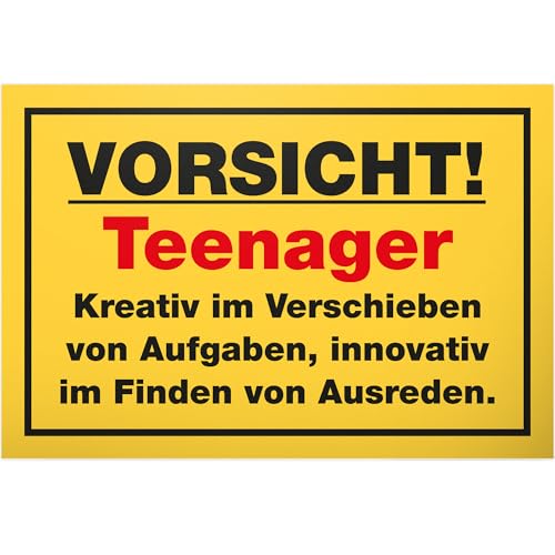 DankeDir! Teenager - Schild 30 x 20 cm - Geschenkidee Teenie Spruch Zimmer Türschild Jungen & Mädchen Jugendzimmer - Dekoration Deko Geschenk Idee Jugendliche Tür Deko Geburtstag von DankeDir!