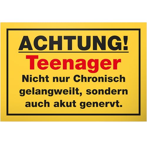 DankeDir! Teenager - Schild 30 x 20 cm - Geschenkidee Teenie Spruch Zimmer Türschild Jungen & Mädchen Jugendzimmer - Dekoration Deko Geschenk Idee Jugendliche Tür Deko Geburtstag von DankeDir!