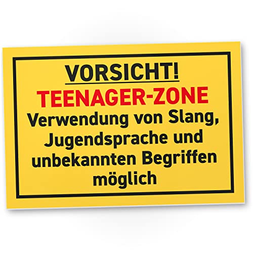 DankeDir! Teenager Zone - Schild 30 x 20 cm - Jungen & Mädchen Teenager Türschild Geschenkidee Zimmer Spruch - Zimmer Deko Dekoration Geschenk Idee Tür Deko Geburtstag Jugendliche von DankeDir!