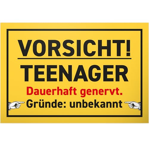 DankeDir! Teenager genervt - Schild 30 x 20 cm - Geschenkidee Jungen & Mädchen Türschild Teenager Zimmer Spruch - Geschenk Idee Geburtstag Zimmer Deko Jugendliche Tür Deko Dekoration von DankeDir!