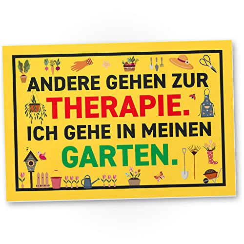DankeDir! Therapie Garten Schild - 30 x 20 cm - Wanddeko Haustüre Spruch Spruchschild Geburtstagsgeschenk Wandschild Türschild - Nachbarn Freunde Geschenkidee Geschenk von DankeDir!