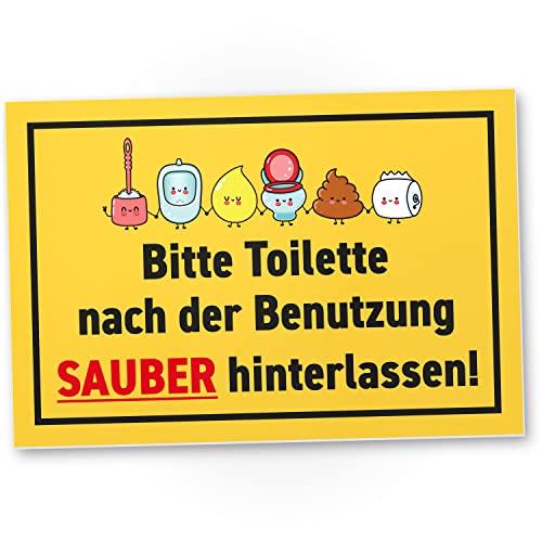 DankeDir! Toilette Sauber Verlassen - 30 x 20 cm Schild - lustig Kloschild Klo Schild Toilette WC Schild zum aufhängen - Deko witzig Gäste WC Herren Türschild Gästetoilette Wand von DankeDir!