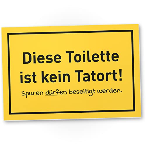 DankeDir! Toilette kein Tatort - Schild 30 x 20 cm - Wand Gäste WC Herren Gästetoilette Deko Türschild - WC Schild zum aufhängen lustig Kloschild Toilettenschild Klo Schild von DankeDir!