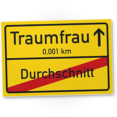 DankeDir! Traumfrau Ortsschild 30 x 20 cm - Schild Türschild Geschenkidee Geburtstagsgeschenk Freundin Partnerin Geschenk als Liebesbeweis Liebesbotschaft Frauen Überraschung - Jubiläum von DankeDir!