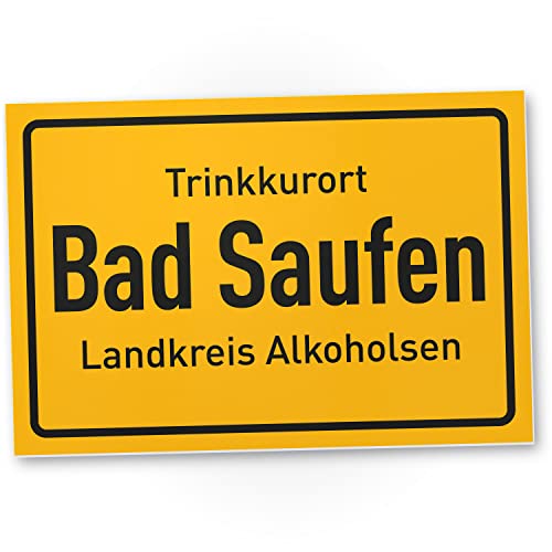 DankeDir! Trinkkurort Bad Saufen - Schild 30 x 20 cm - Photo Booth Party Geschenk Requiste Alkohol JGA - lustiger Spruch Geburtstagsgeschenk Geschenkidee Geburtstagsdeko Partydeko von DankeDir!