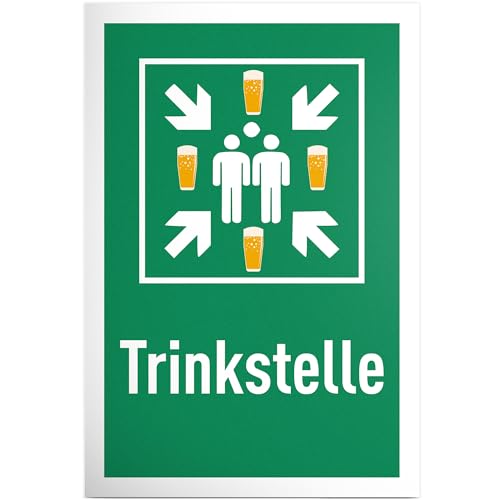 DankeDir! Trinkstelle - Schild Kunststoff 30 x 20 cm - Alkohol Party Photo Booth Requiste Geschenk JGA - Geschenkidee Geburtstagsgeschenk lustiger Spruch Geburtstagsdeko Partydeko von DankeDir!