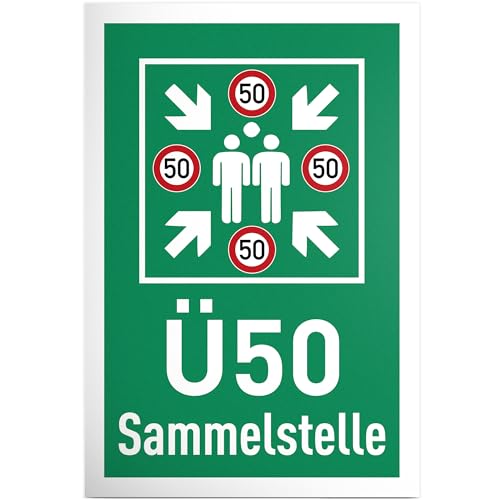 DankeDir! Ü50 Sammelstelle - Schild Kunststoff 30 x 20 cm - 50. Geburtstag Geburtstagsgeschenk 50 Jahre Geschenk Männer & Frauen 50er - Geburtstagsdeko Partydeko Geburtstagskarte Geschenkidee von DankeDir!