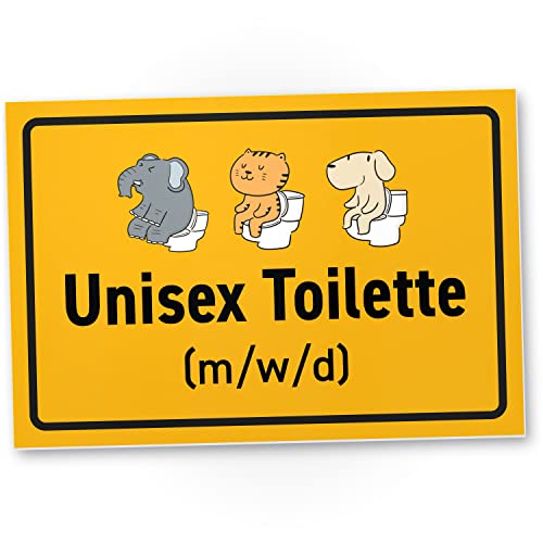DankeDir! Unisex Toilette - Schild 30 x 20 cm - lustig Toilettenschild Kloschild Toilette WC Schild zum aufhängen Klo Schild - Türschild Gäste WC Deko witzig Gästetoilette Wand von DankeDir!