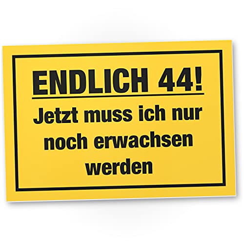 DankeDir! Vierundvierzig - 30 x 20 cm Schild - Geburtstagsdeko Partydeko Geburtstagskarte Geschenkidee - Männer & Frauen 44 Jahre 44. Geburtstag 44er Geschenk Geburtstagsgeschenk von DankeDir!