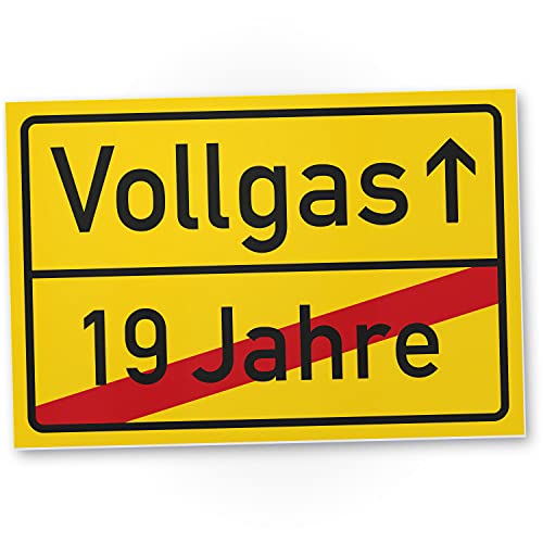 DankeDir! Vollgas (19 Jahre) Schild - Geschenk 20. Geburtstag Geschenkidee Geburtstagsgeschenk Zwanigsten Geburtstagsdeko Partydeko Party Zubehör Geburtstagskarte von DankeDir!