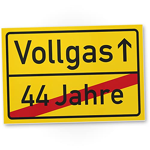 DankeDir! Vollgas (44 Jahre) Schild - Geschenk 45. Geburtstag Geschenkidee Geburtstagsgeschenk Fünfundvierzigsten Geburtstagsdeko Partydeko Party Zubehör Geburtstagskarte von DankeDir!