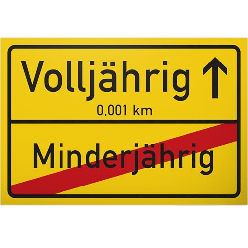 DankeDir! Volljährig (minderjährig) Ortsschild Geschenk 18. Geburtstag bester Freund Freundin Geschenkidee Geburtstagsgeschenk Volljährigkeit Kleines Geschenk 18er Geburtstagsparty von DankeDir!