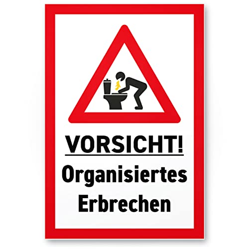 DankeDir! Vorsicht Organisiertes Erbrechen - 30 x 20 cm Schild - Männer Geschenk Party für ihn JGA lustiger Spruch - Geburtstagsdeko Geschenkidee Geburtstagskgeschenk Alkohol Partydeko von DankeDir!