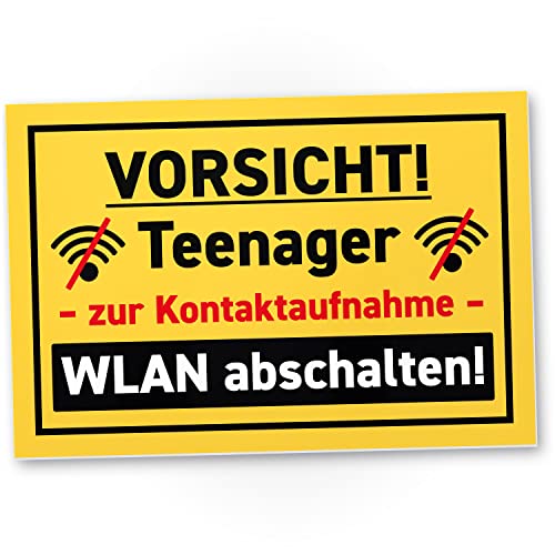 DankeDir! Vorsicht Teenager - Schild 30 x 20 cm - Geschenkidee Jugendzimmer Türschild Spruch Zimmer Pubertät Jungen & Mädchen - Zimmer Deko Geburtstag Tür Deko Geschenk Idee Jugendliche von DankeDir!