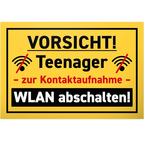 DankeDir! Vorsicht Teenager - Schild 30 x 20 cm - Geschenkidee Jugendzimmer Türschild Spruch Zimmer Pubertät Jungen & Mädchen - Zimmer Deko Geburtstag Tür Deko Geschenk Idee Jugendliche von DankeDir!
