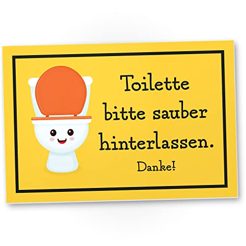 DankeDir! WC sauber hinterlassen - 30 x 20 cm Schild - Deko witzig Gäste WC Gästetoilette Türschild Herren Wand - Klo Schild zum aufhängen Kloschild lustig Toilettenschild Toilette von DankeDir!